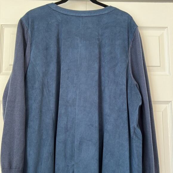 H by Halston Blue oversized Faux Suede Jacket - Picture 8 of 8